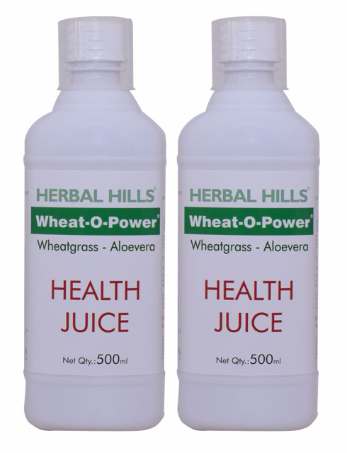 Herbal Hills Wheat-O-Power (Aloe Wheatgrass) 500ml  (Pack of 2) unflavoured, pure, natural, hygenically  processed juice 