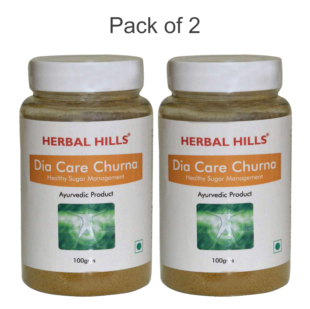 Herbal Hills Dia Care Churna - 100 gms (Pack of 2) Natural Sugar control Ayurvedic Churan Diacare (with Madhunashini)