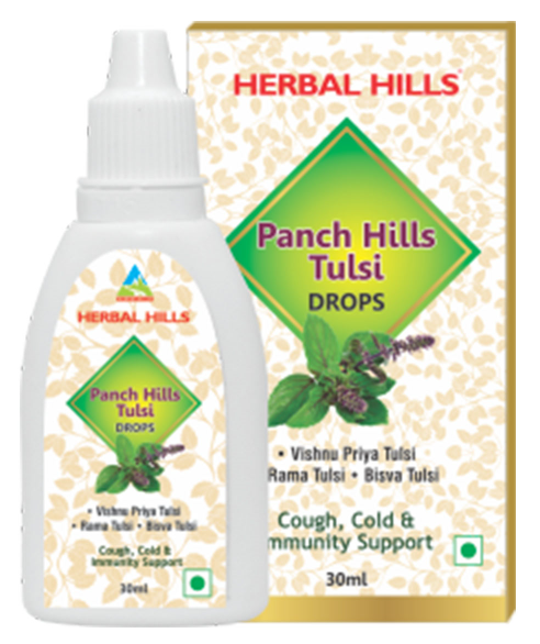 Herbal Hills Natural Panch Hills Tulsi Drops - Immunity Enhancer Herbal Formula - 30 ml 