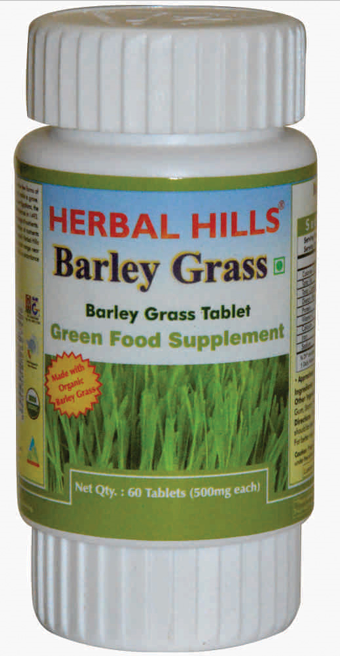Herbal Hills Barley Grass 60 Tablets Organic Barley grass   Alkalizing & Detox 