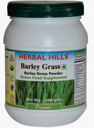 Herbal Hills Barley Grass 100 Gms Powder Organic Barley grass - Alkalizing & Detox 
